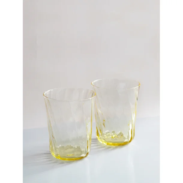 drikkeglas, gul swirl
