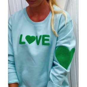 Love sweatshirt, baby blue/grass