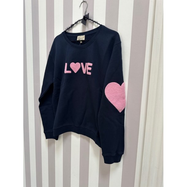 Love sweatshirt, navy/rose