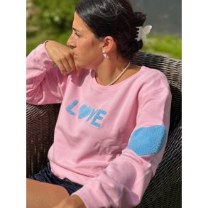 Love sweatshirt, rose/light blue
