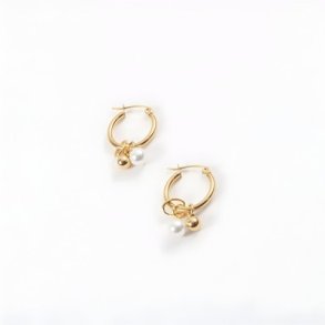 Klara 2-in-1 Pearl Earrings, guld