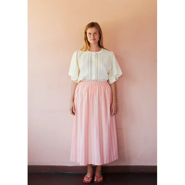 Stockholm stripe maxi skirt, Flamingo