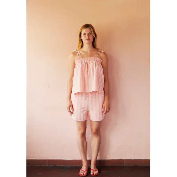 Stockholm stripe strap top, Flamingo