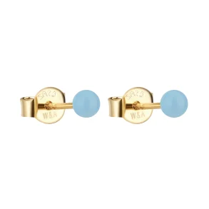 Sia light blue �restikker guldbelagt