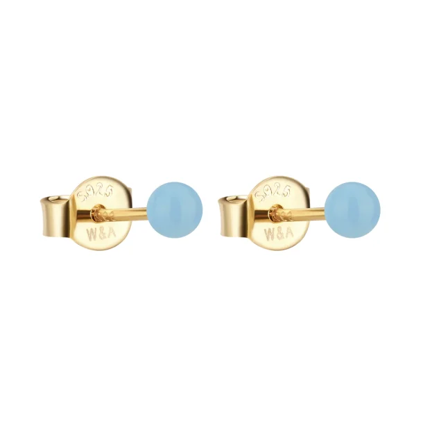 Sia light blue �restikker guldbelagt