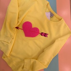 Arrow sweatshirt, gul med pink