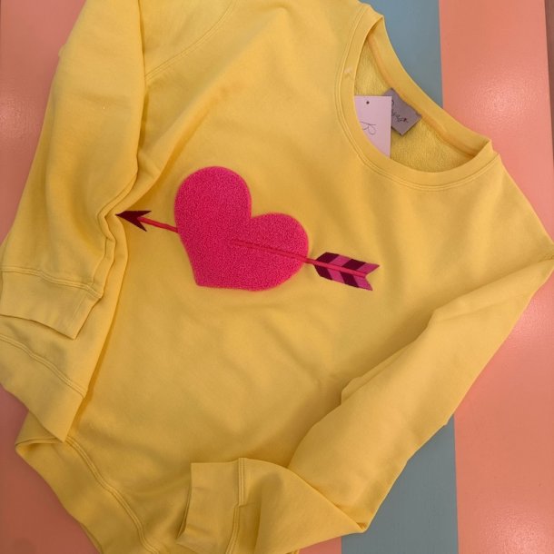 Arrow sweatshirt, gul med pink