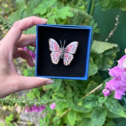 Morpho sommerfugl broche