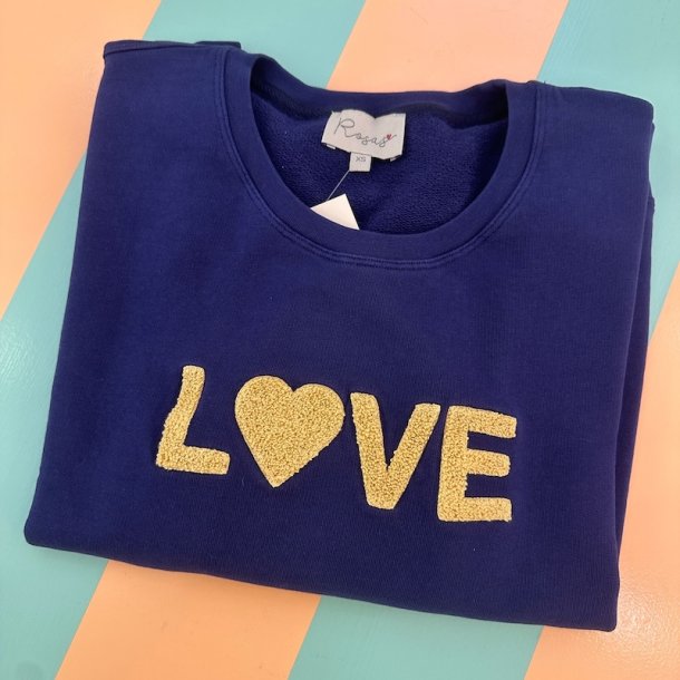 Love sweatshirt, bl med gul