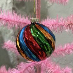 Julekugle, stribet swirl, nr 2