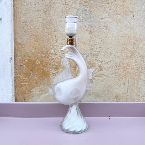 Bordlampe, glas, fisk, H35