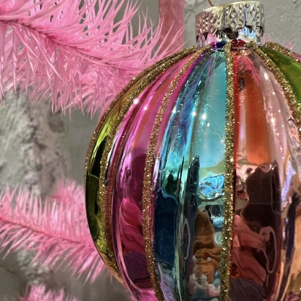 Julekugle, striber, rund