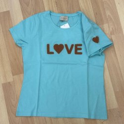 Love t-shirt, Turkis/brun