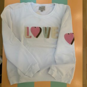 Love sweatshirt, hvid med multi
