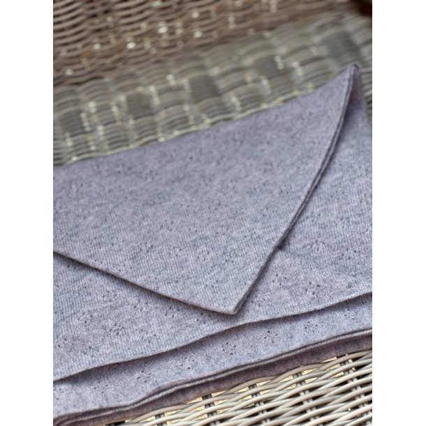 Small cashmere scarf, holepattern, md grey