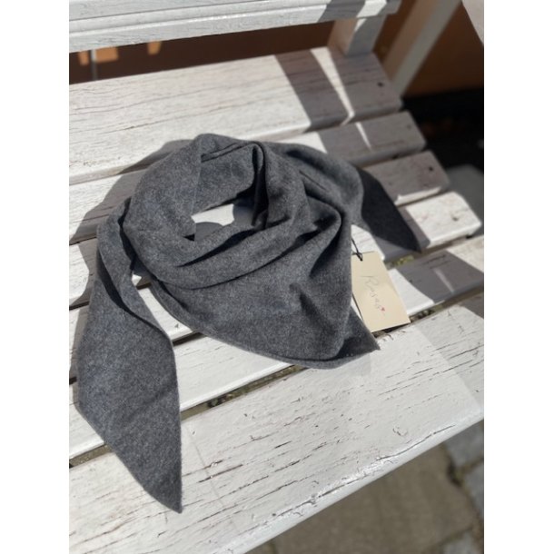 Small cashmere scarf, holepattern, dark grey